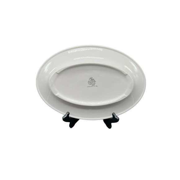 Shenango Vintage Platter White Blue and Gray Checks on Edge Made in USA - Picture 3 of 4